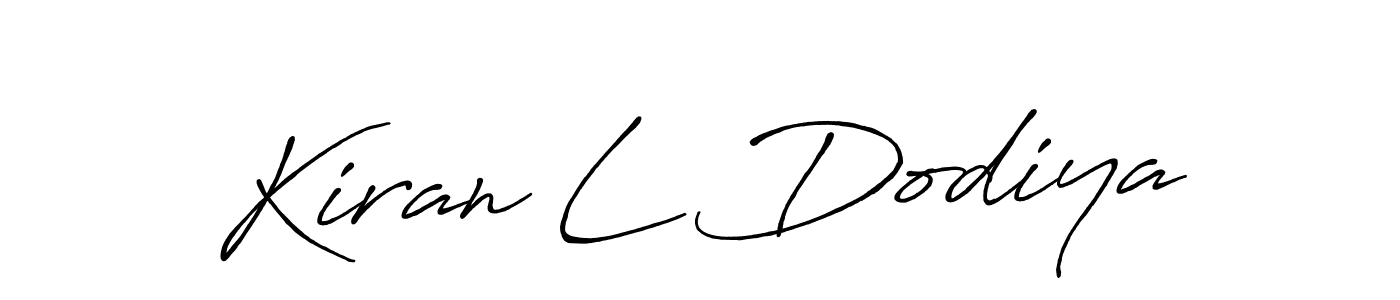 Also we have Kiran L Dodiya name is the best signature style. Create professional handwritten signature collection using Antro_Vectra_Bolder autograph style. Kiran L Dodiya signature style 7 images and pictures png