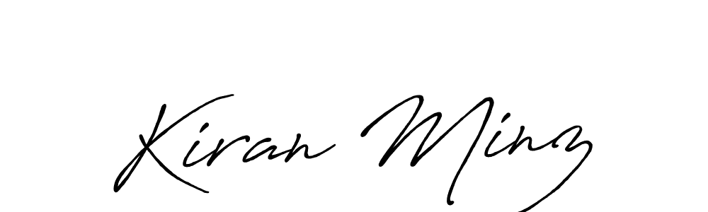 The best way (Antro_Vectra_Bolder) to make a short signature is to pick only two or three words in your name. The name Kiran Minz include a total of six letters. For converting this name. Kiran Minz signature style 7 images and pictures png