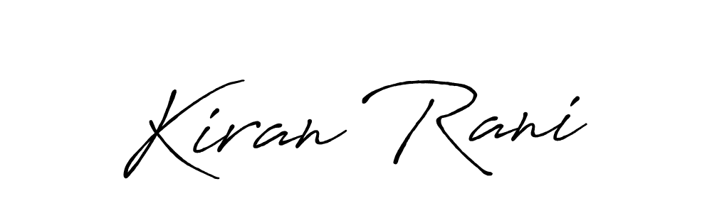 Create a beautiful signature design for name Kiran Rani. With this signature (Antro_Vectra_Bolder) fonts, you can make a handwritten signature for free. Kiran Rani signature style 7 images and pictures png