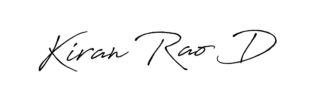 Create a beautiful signature design for name Kiran Rao D. With this signature (Antro_Vectra_Bolder) fonts, you can make a handwritten signature for free. Kiran Rao D signature style 7 images and pictures png