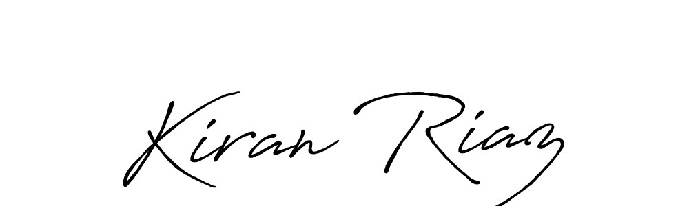 Make a beautiful signature design for name Kiran Riaz. With this signature (Antro_Vectra_Bolder) style, you can create a handwritten signature for free. Kiran Riaz signature style 7 images and pictures png