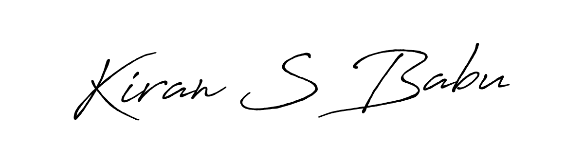 The best way (Antro_Vectra_Bolder) to make a short signature is to pick only two or three words in your name. The name Kiran S Babu include a total of six letters. For converting this name. Kiran S Babu signature style 7 images and pictures png