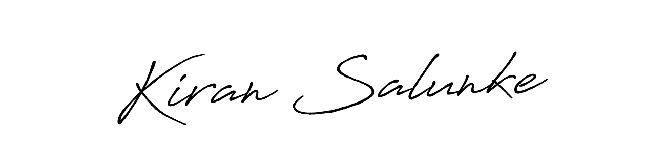 Design your own signature with our free online signature maker. With this signature software, you can create a handwritten (Antro_Vectra_Bolder) signature for name Kiran Salunke. Kiran Salunke signature style 7 images and pictures png