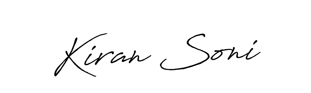 The best way (Antro_Vectra_Bolder) to make a short signature is to pick only two or three words in your name. The name Kiran Soni include a total of six letters. For converting this name. Kiran Soni signature style 7 images and pictures png