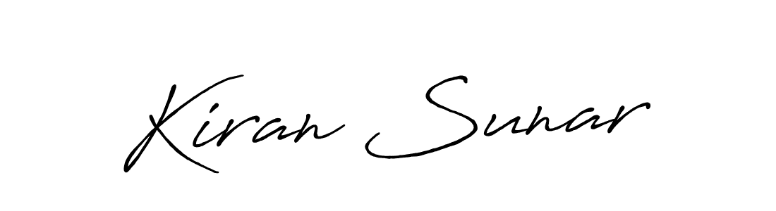 The best way (Antro_Vectra_Bolder) to make a short signature is to pick only two or three words in your name. The name Kiran Sunar include a total of six letters. For converting this name. Kiran Sunar signature style 7 images and pictures png