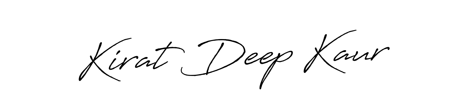Make a beautiful signature design for name Kirat Deep Kaur. With this signature (Antro_Vectra_Bolder) style, you can create a handwritten signature for free. Kirat Deep Kaur signature style 7 images and pictures png