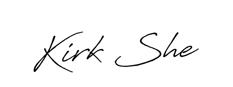 Design your own signature with our free online signature maker. With this signature software, you can create a handwritten (Antro_Vectra_Bolder) signature for name Kirk She. Kirk She signature style 7 images and pictures png