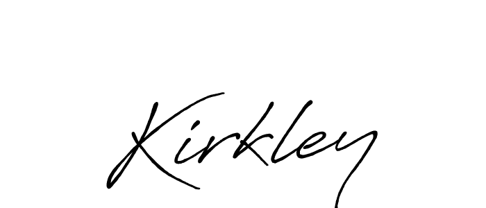 Make a beautiful signature design for name Kirkley. With this signature (Antro_Vectra_Bolder) style, you can create a handwritten signature for free. Kirkley signature style 7 images and pictures png