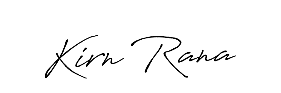 How to make Kirn Rana name signature. Use Antro_Vectra_Bolder style for creating short signs online. This is the latest handwritten sign. Kirn Rana signature style 7 images and pictures png