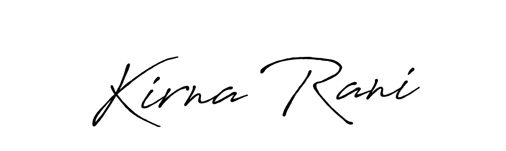 The best way (Antro_Vectra_Bolder) to make a short signature is to pick only two or three words in your name. The name Kirna Rani include a total of six letters. For converting this name. Kirna Rani signature style 7 images and pictures png
