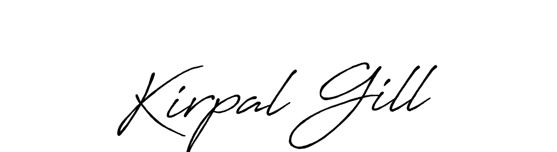 How to make Kirpal Gill name signature. Use Antro_Vectra_Bolder style for creating short signs online. This is the latest handwritten sign. Kirpal Gill signature style 7 images and pictures png