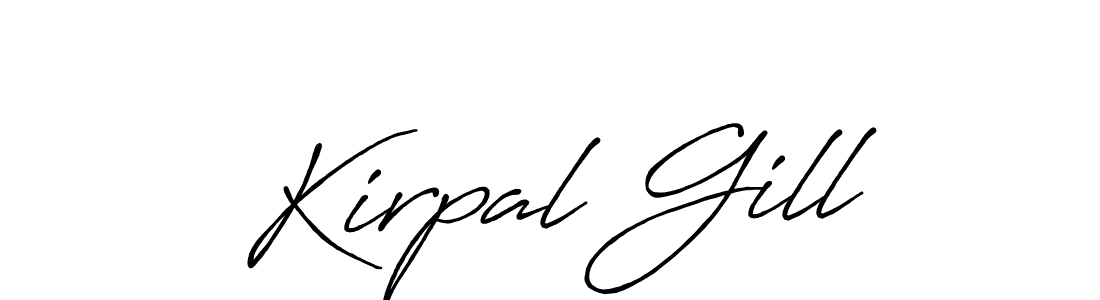 Create a beautiful signature design for name Kirpal Gill. With this signature (Antro_Vectra_Bolder) fonts, you can make a handwritten signature for free. Kirpal Gill signature style 7 images and pictures png