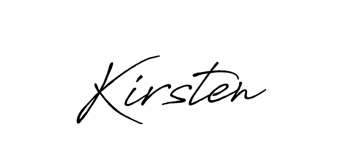 Use a signature maker to create a handwritten signature online. With this signature software, you can design (Antro_Vectra_Bolder) your own signature for name Kirsten. Kirsten signature style 7 images and pictures png