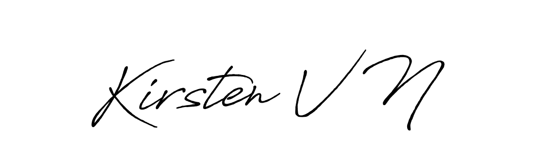 Make a beautiful signature design for name Kirsten V N. Use this online signature maker to create a handwritten signature for free. Kirsten V N signature style 7 images and pictures png