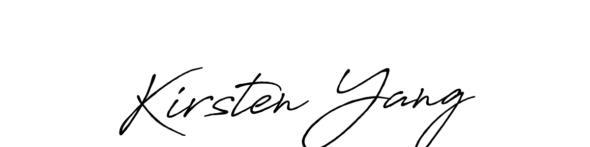 Antro_Vectra_Bolder is a professional signature style that is perfect for those who want to add a touch of class to their signature. It is also a great choice for those who want to make their signature more unique. Get Kirsten Yang name to fancy signature for free. Kirsten Yang signature style 7 images and pictures png