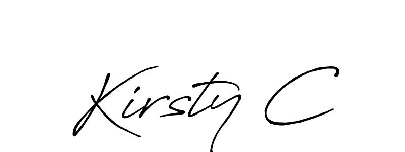 Use a signature maker to create a handwritten signature online. With this signature software, you can design (Antro_Vectra_Bolder) your own signature for name Kirsty C. Kirsty C signature style 7 images and pictures png