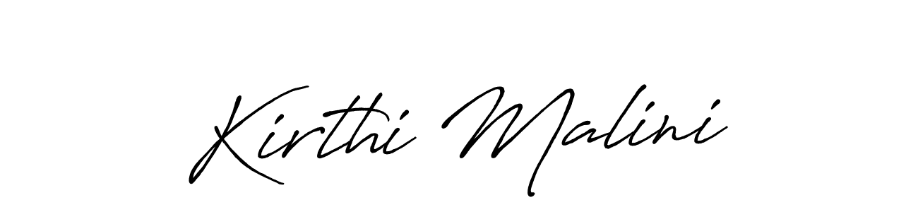 How to make Kirthi Malini name signature. Use Antro_Vectra_Bolder style for creating short signs online. This is the latest handwritten sign. Kirthi Malini signature style 7 images and pictures png