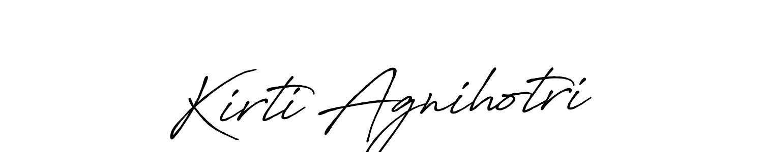 Create a beautiful signature design for name Kirti Agnihotri. With this signature (Antro_Vectra_Bolder) fonts, you can make a handwritten signature for free. Kirti Agnihotri signature style 7 images and pictures png