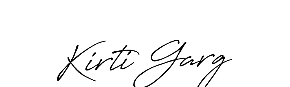 Make a beautiful signature design for name Kirti Garg. With this signature (Antro_Vectra_Bolder) style, you can create a handwritten signature for free. Kirti Garg signature style 7 images and pictures png