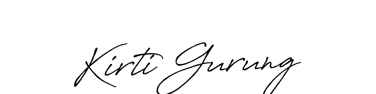 Use a signature maker to create a handwritten signature online. With this signature software, you can design (Antro_Vectra_Bolder) your own signature for name Kirti Gurung. Kirti Gurung signature style 7 images and pictures png