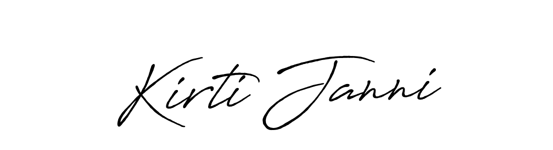 How to make Kirti Janni name signature. Use Antro_Vectra_Bolder style for creating short signs online. This is the latest handwritten sign. Kirti Janni signature style 7 images and pictures png