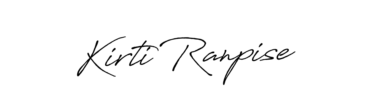 The best way (Antro_Vectra_Bolder) to make a short signature is to pick only two or three words in your name. The name Kirti Ranpise include a total of six letters. For converting this name. Kirti Ranpise signature style 7 images and pictures png