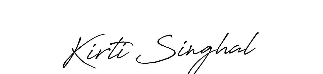 Create a beautiful signature design for name Kirti Singhal. With this signature (Antro_Vectra_Bolder) fonts, you can make a handwritten signature for free. Kirti Singhal signature style 7 images and pictures png