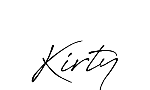 Use a signature maker to create a handwritten signature online. With this signature software, you can design (Antro_Vectra_Bolder) your own signature for name Kirty. Kirty signature style 7 images and pictures png