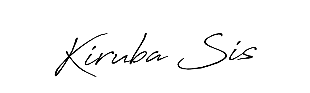 You should practise on your own different ways (Antro_Vectra_Bolder) to write your name (Kiruba Sis) in signature. don't let someone else do it for you. Kiruba Sis signature style 7 images and pictures png