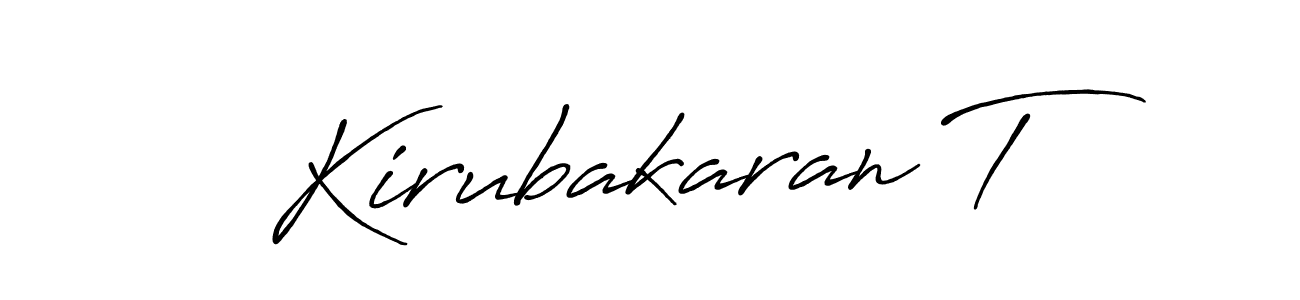 How to make Kirubakaran T signature? Antro_Vectra_Bolder is a professional autograph style. Create handwritten signature for Kirubakaran T name. Kirubakaran T signature style 7 images and pictures png