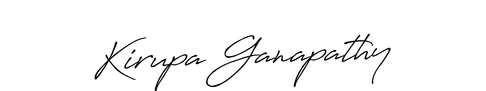 Create a beautiful signature design for name Kirupa Ganapathy. With this signature (Antro_Vectra_Bolder) fonts, you can make a handwritten signature for free. Kirupa Ganapathy signature style 7 images and pictures png