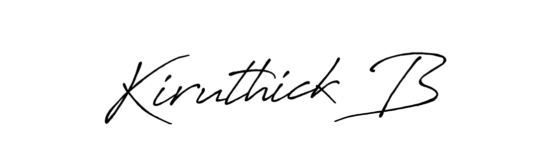 Antro_Vectra_Bolder is a professional signature style that is perfect for those who want to add a touch of class to their signature. It is also a great choice for those who want to make their signature more unique. Get Kiruthick B name to fancy signature for free. Kiruthick B signature style 7 images and pictures png