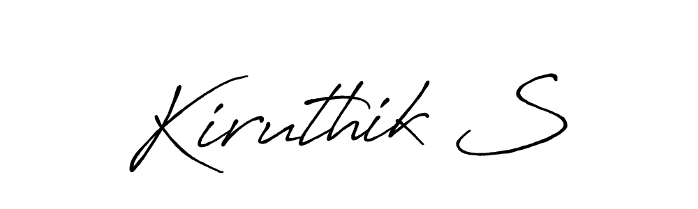 Create a beautiful signature design for name Kiruthik S. With this signature (Antro_Vectra_Bolder) fonts, you can make a handwritten signature for free. Kiruthik S signature style 7 images and pictures png
