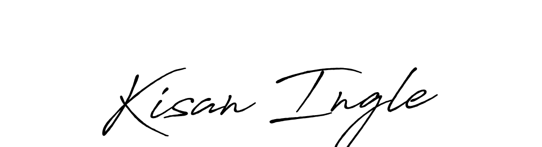 How to make Kisan Ingle name signature. Use Antro_Vectra_Bolder style for creating short signs online. This is the latest handwritten sign. Kisan Ingle signature style 7 images and pictures png