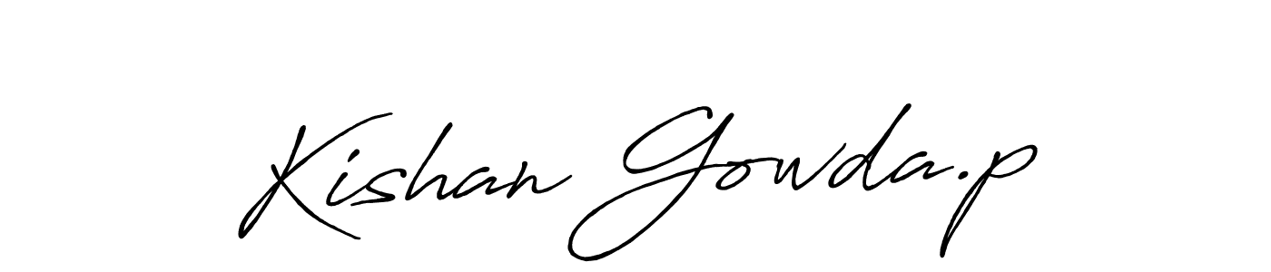 How to make Kishan Gowda.p name signature. Use Antro_Vectra_Bolder style for creating short signs online. This is the latest handwritten sign. Kishan Gowda.p signature style 7 images and pictures png