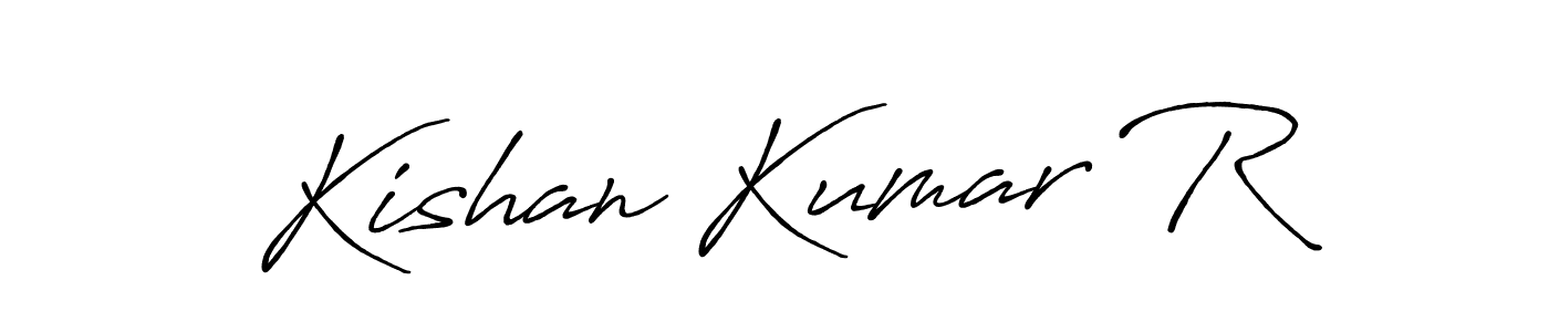 Create a beautiful signature design for name Kishan Kumar R. With this signature (Antro_Vectra_Bolder) fonts, you can make a handwritten signature for free. Kishan Kumar R signature style 7 images and pictures png