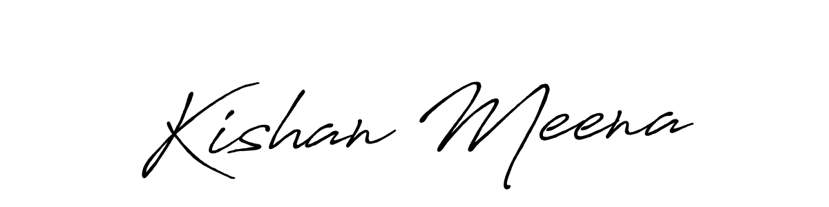 This is the best signature style for the Kishan Meena name. Also you like these signature font (Antro_Vectra_Bolder). Mix name signature. Kishan Meena signature style 7 images and pictures png