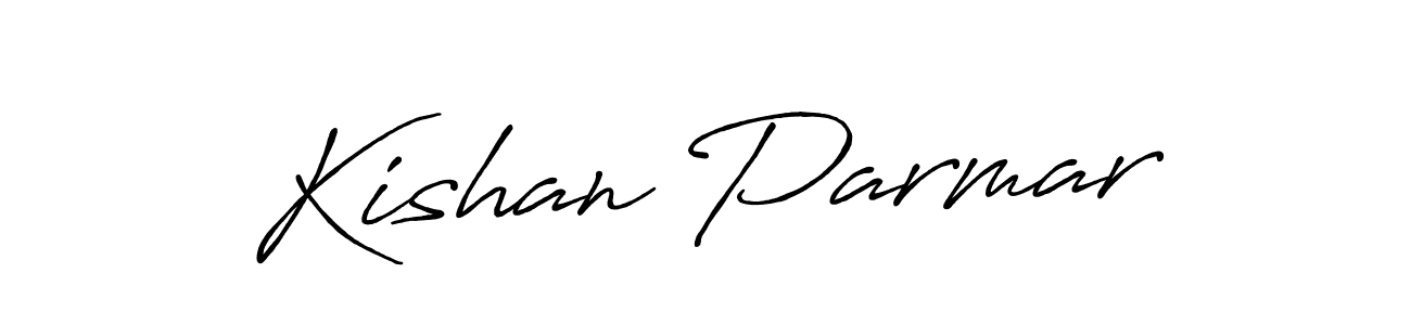 How to make Kishan Parmar name signature. Use Antro_Vectra_Bolder style for creating short signs online. This is the latest handwritten sign. Kishan Parmar signature style 7 images and pictures png