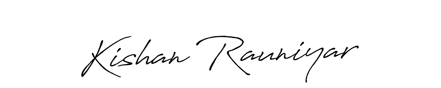 Make a beautiful signature design for name Kishan Rauniyar. With this signature (Antro_Vectra_Bolder) style, you can create a handwritten signature for free. Kishan Rauniyar signature style 7 images and pictures png