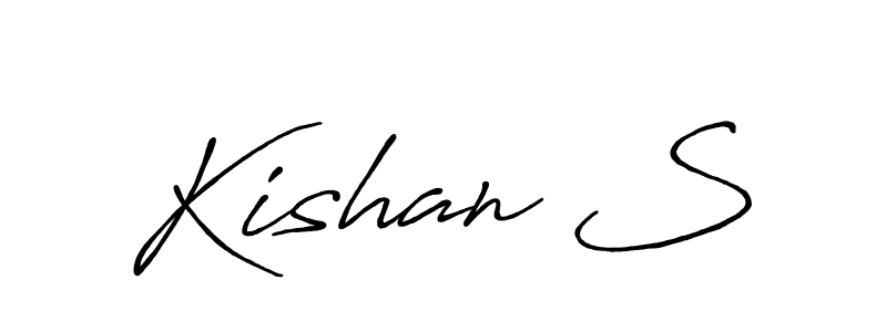 Kishan S stylish signature style. Best Handwritten Sign (Antro_Vectra_Bolder) for my name. Handwritten Signature Collection Ideas for my name Kishan S. Kishan S signature style 7 images and pictures png