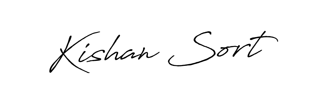 Make a beautiful signature design for name Kishan Sort. With this signature (Antro_Vectra_Bolder) style, you can create a handwritten signature for free. Kishan Sort signature style 7 images and pictures png