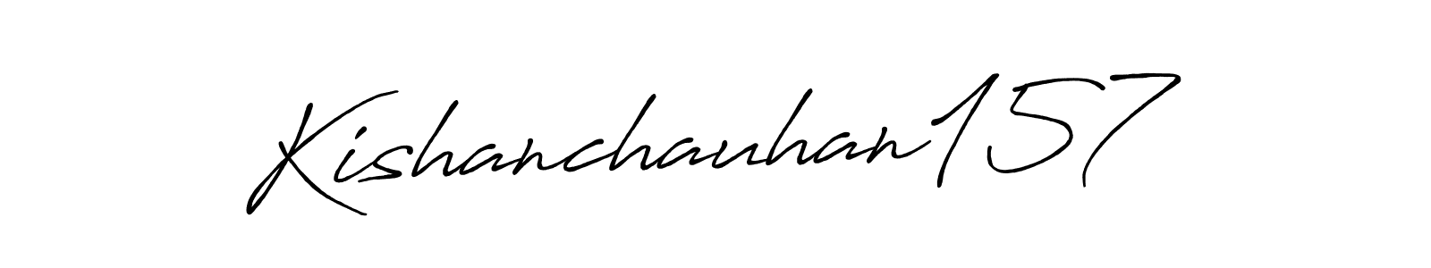 The best way (Antro_Vectra_Bolder) to make a short signature is to pick only two or three words in your name. The name Kishanchauhan157 include a total of six letters. For converting this name. Kishanchauhan157 signature style 7 images and pictures png