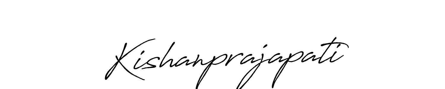 Create a beautiful signature design for name Kishanprajapati. With this signature (Antro_Vectra_Bolder) fonts, you can make a handwritten signature for free. Kishanprajapati signature style 7 images and pictures png