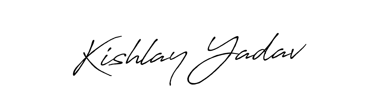 Make a beautiful signature design for name Kishlay Yadav. With this signature (Antro_Vectra_Bolder) style, you can create a handwritten signature for free. Kishlay Yadav signature style 7 images and pictures png