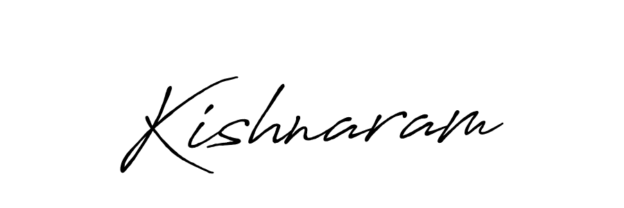 Use a signature maker to create a handwritten signature online. With this signature software, you can design (Antro_Vectra_Bolder) your own signature for name Kishnaram. Kishnaram signature style 7 images and pictures png