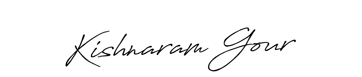 Create a beautiful signature design for name Kishnaram Gour. With this signature (Antro_Vectra_Bolder) fonts, you can make a handwritten signature for free. Kishnaram Gour signature style 7 images and pictures png