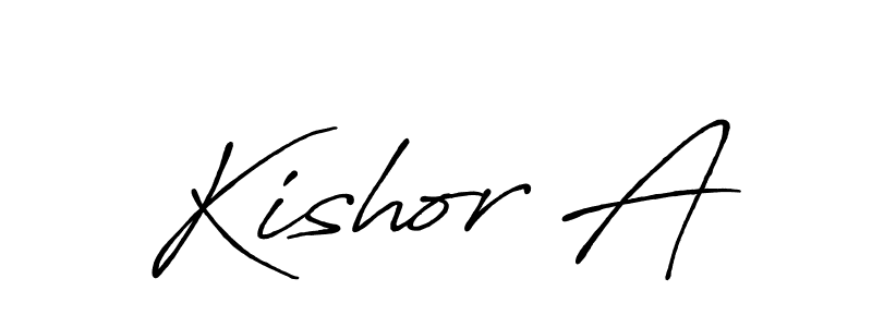 Similarly Antro_Vectra_Bolder is the best handwritten signature design. Signature creator online .You can use it as an online autograph creator for name Kishor A. Kishor A signature style 7 images and pictures png