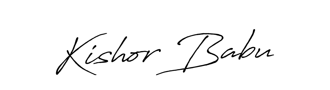 Create a beautiful signature design for name Kishor Babu. With this signature (Antro_Vectra_Bolder) fonts, you can make a handwritten signature for free. Kishor Babu signature style 7 images and pictures png