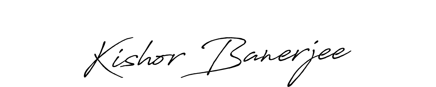 How to make Kishor Banerjee name signature. Use Antro_Vectra_Bolder style for creating short signs online. This is the latest handwritten sign. Kishor Banerjee signature style 7 images and pictures png