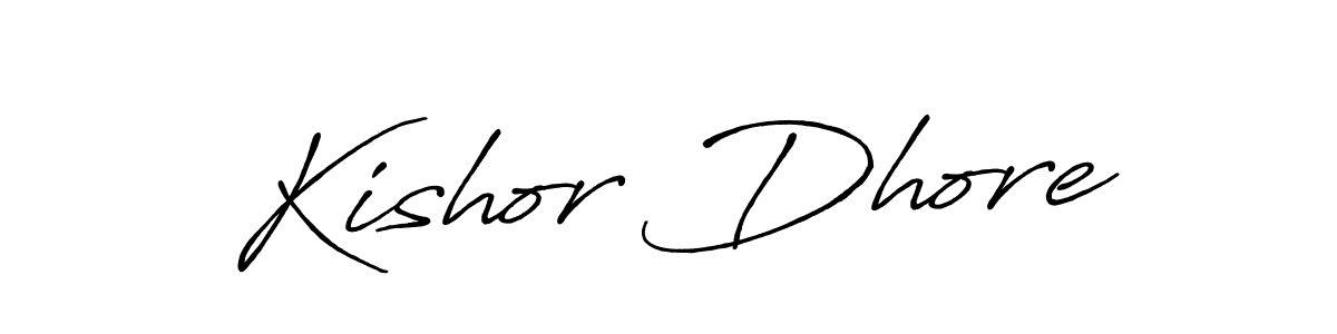 Make a beautiful signature design for name Kishor Dhore. With this signature (Antro_Vectra_Bolder) style, you can create a handwritten signature for free. Kishor Dhore signature style 7 images and pictures png